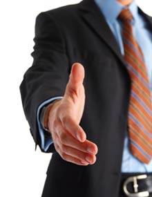 Man Prompting Handshake